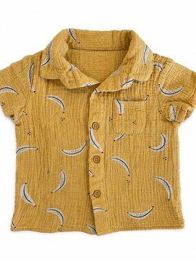 Rabbit + Bear Muslin cotton Button Front Shirt